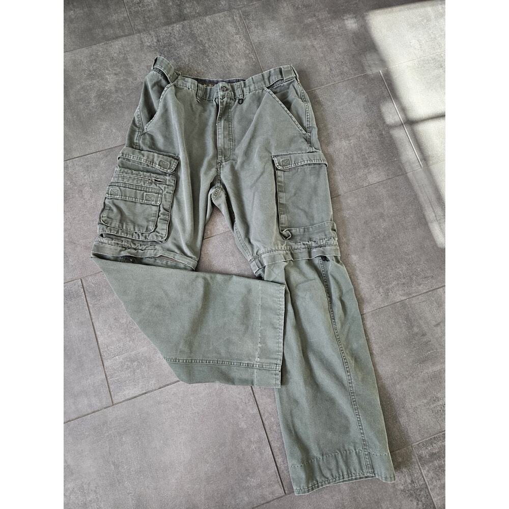 VINTAGE Boy Scouts Pants Men Green Cargo Official Uniform Twill Cotton 34x29